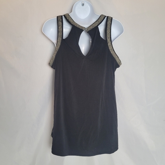 NWT Maurices Black Sleeveless Sheer Overlay Cutout Top Women's Size Medium - Picture 7 of 13